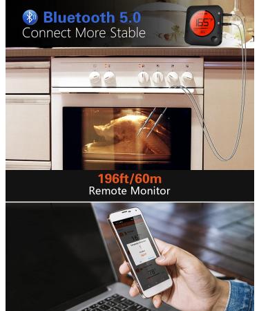 Buy Bfour Kitchen Bluetooth Thermometer - Digital Grill Meat Thermometer with 6 Probes & Alarm | Perfect BBQ Gift - Buy Online on SooperMarket.com
