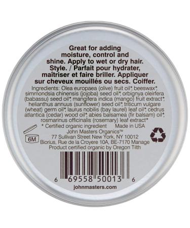 John Masters Organics Hair Pomade - Natural Styling Pomade for All Hair Types - Buy Online on SooperMarket.com