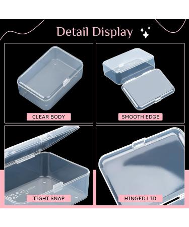 ISKYBOB 6 Pack Small Plastic Storage Containers - Clear Rectangle Organizer Case for Crafts & Bobby Pins (3.7x2.4in) - Buy Online on SooperMarket.com