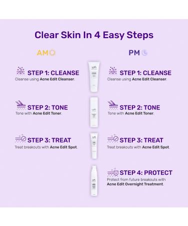 NxN Acne Treatment Kit - 4-Step Clear Skin System with Salicylic Acid, Probiotics, Sulfer & Natural Retinols - Control Blemishes and Breakouts - Face Care Solution Set for All Skin Types - Buy Online on SooperMarket.com