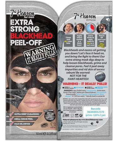 7th Heaven Men's Skin Essentials Gift Set with 4 Face Masks and 1 Set of T-Zone Pore Strips - Includes Black Wash Bag Exfoliating Body Puff and Grey Sports Towel - Buy Online on SooperMarket.com