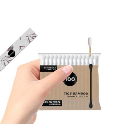 Cotton Swabs 100 Biodegradable Bamboo Sticks with Soft Cotton Heads | Eco-Friendly Candore - Buy Online on SooperMarket.com
