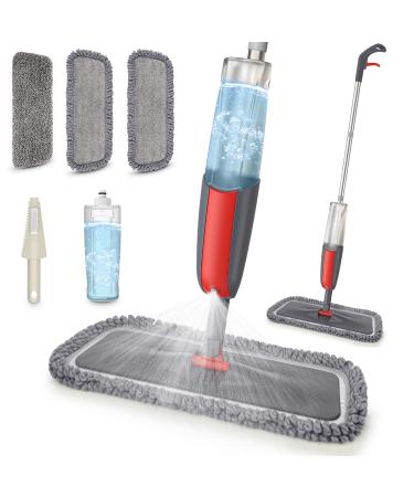 Spray Mops for Floor Cleaning Microfiber Floor Mops with 3 Washable Reusable Pads,A Refillable Bottle and Scrubber Dry Wet Flat Mop with Sprayer for Hardwood Laminate Wood Ceramic Tiles Floor Cleaning