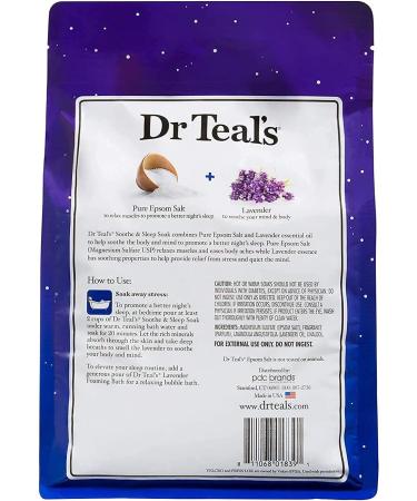 Dr Teal's Lavender Epsom Salt Bath Soak - 4 lb Bags (Pack of 2) for Soothing & Restful Sleep - Buy Online on SooperMarket.com
