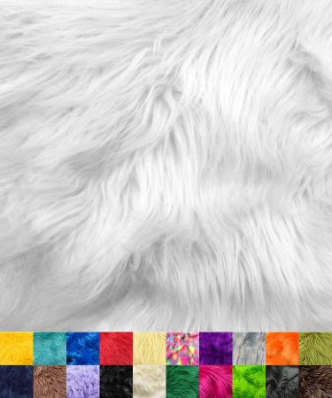 Barcelonetta | Faux Fur Squares | Shaggy Fur Fabric Cuts  Patches | Craft  Costume  Camera Floor & Decoration (White  10 X 10) 10 X 10 White