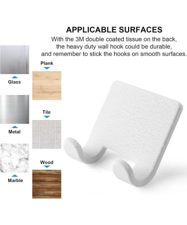 Vanzavanzu Razor Plane Holder for Shower Wall - 2 Pack Adhesive Hooks for Hairbrush & Towel - Waterproof Silicone Bathroom Organizer - Blue & White - Buy Online on SooperMarket.com
