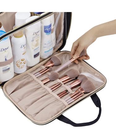 NISHEL Portable Travel Toiletry Bag & Makeup Organizer - Stand Up Cosmetic Case for Travel - Black - Buy Online on SooperMarket.com