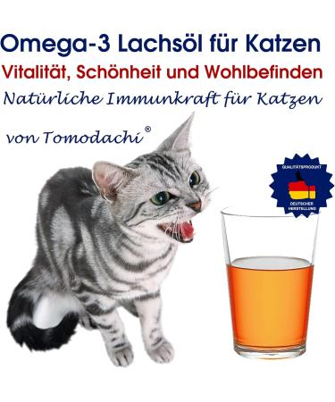 Tomodachi Cold-Pressed Salmon Oil for Cats | German Quality Omega-3 Fish Oil for Skin & Fur | 1L BARF Oil - Immune Protection - Buy Online on SooperMarket.com