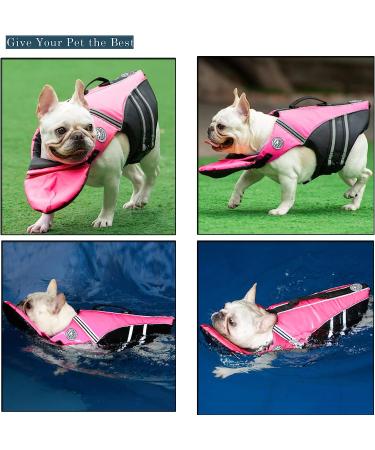 French Bulldog Life Jacket - Professional Dog Safety Vest for Swimming | Superior Buoyancy & Rescue Handle | Cute Pink | Chest Girth 17-30, Weight 17-28LB - Buy Online on SooperMarket.com