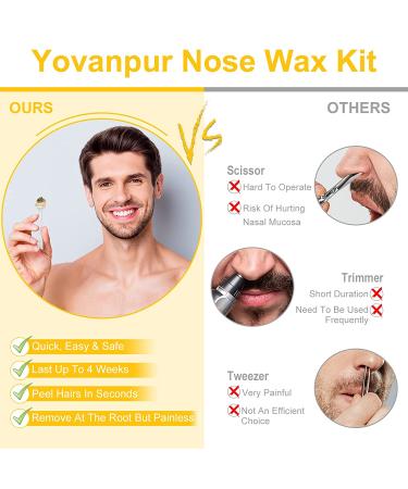 Yovanpur Nose Wax Kit: 100g Wax Beads, 20 Applicators, Mustache Protector, Easy & Painless - Buy Online on SooperMarket.com