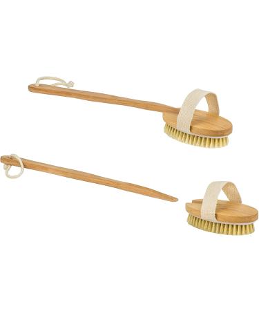 DecorRack Wood Bath Brush with Natural Bristles - Exfoliating Body Brush for Smooth, Healthy Skin - Detachable Handle - 1 Pack - Buy Online on SooperMarket.com
