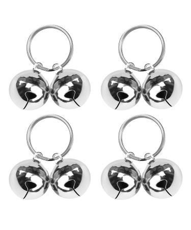Toaob 8 pieces 25mm Pets Cats Bells Tracker Bell Small Dog Halison Handmade hanging vintage bells with 4 followers key ring pet accessories