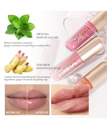 Skynest Derol Lip Plumper Gloss Set - 5pcs Tinted Lip Gloss with Glitter | Lip Care Serum for Moisturizing and Reducing Fine Lines - Buy Online on SooperMarket.com