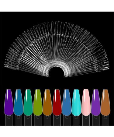 100 pieces nail sticks transparent nail art tip ring stick color display nail display nail art practice nail presentation for display and practice diy nail art trapezoidal transparent trapezoidal