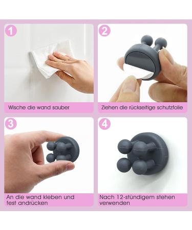 OSORD 8PCS Adhesive Hooks for Bathroom & Kitchen | No Drilling Toothbrush & Razor Holder Towel Clamps Key Hooks - Black - Buy Online on SooperMarket.com