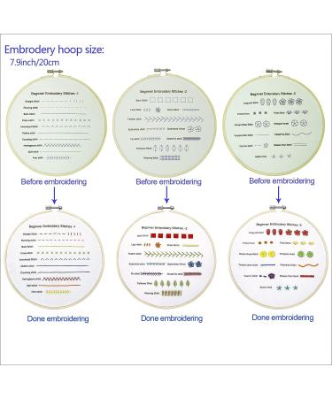 Embroidery Stitch Practice Kit - Learn 30 Stitches with 3 Sets - Craft Lover's Essential for Hand Stitching - Includes Fabric and Skill Techniques - Buy Online on SooperMarket.com