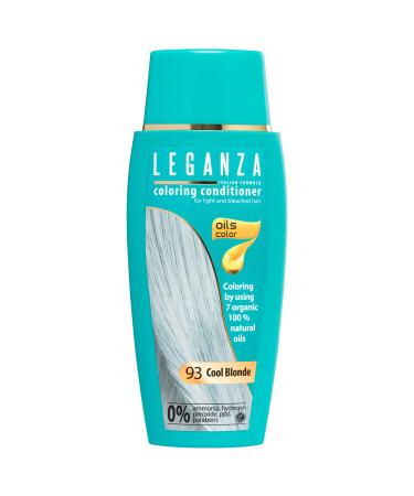 Leganza Hair Coloring Conditioner Natural Balm Color Cool Blonde N 93 | Enriched with 7 Natural Oils | Ammonia PPD and Paraben Free | 150 ml 93 Cool Blonde