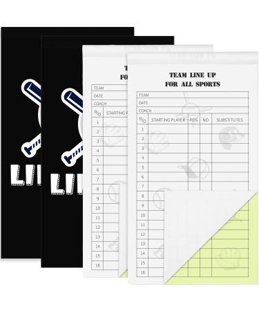 Baseball Softball Lineup Cards, 4.53 x 7.87 Inch Lineup Sheets 30 Games with 16 Player Roster Baseball Scorebook Coaching Accessories for Coaches Umpires, 4 Part Carbonless Copies