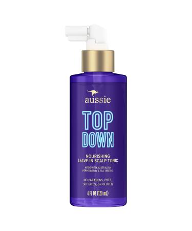 Aussie Top Down Nourishing Leave In Scalp Tonic & Treatment, With Pepperberry & Tea Tree Oil, 4 Fl Oz