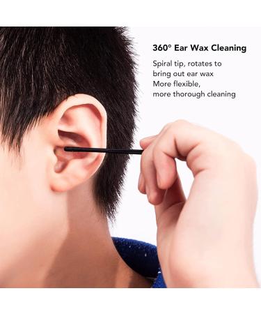 Black Plastic Spiral Tip Ear Pick - Safe 360 Degree Cleaning Tool for Baby and Travel - Buy Online on SooperMarket.com
