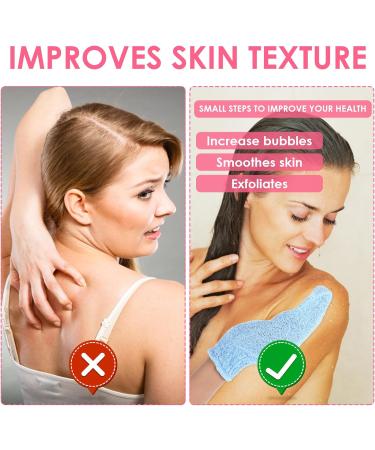 Sibba 2 Pairs Exfoliating Gloves for Body Scrubbing and Tan Removal - Red Exfoliating Mitt for Shower Bath - Effective for Dead Skin and Keratosis Pilaris - Buy Online on SooperMarket.com