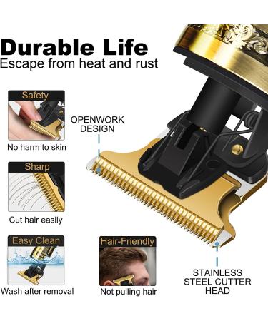 YOGINGO Professional Cordless Beard Trimmer - Rechargeable Hair Clippers for Men | Zero Gapped Cutting Grooming Kit in Barbershop Bronze - Buy Online on SooperMarket.com