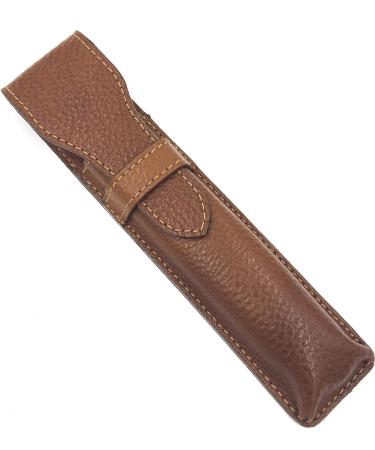 Parker Safety Razor Leather Brown Protective/Travel Case For Straight and Barber Razors - From Saddle