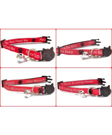 Worded Cat Collars Please Do Not Feed Me/I Am Microchipped | Safe Quick Release Breakaway Buckle | Zacal Cat Collars - Red Please Do Not Feed Me Red Please Do Not Feed Me (Pack of 3) - Buy Online on SooperMarket.com