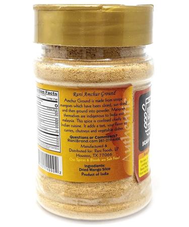 Rani Amchur Mango Ground Powder Spice 3oz (85g) PET Jar - 100% Natural, Indian Origin | Gluten Friendly, Vegan | NON-GMO - No Color, Salt or Fillers - Buy Online on SooperMarket.com