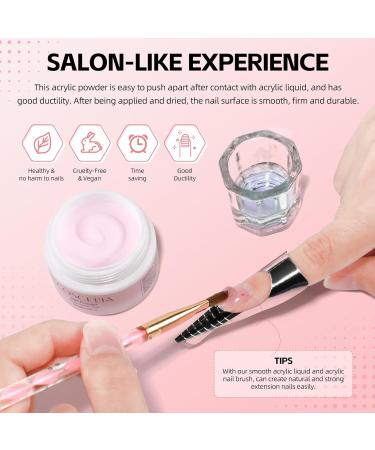 Coscelia 8G Clear Acrylic Powder French Nail Art Powder System for Acrylic Nails Extension DIY at Home Long-Lasting No Needed Nail Lamp Cured - Buy Online on SooperMarket.com