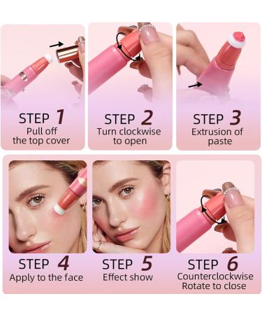 HERBENJOY Liquid Blush Beauty Wand Cream Blush - Long Lasting & Lightweight | Cheek Makeup with Cushion Applicator (03) - 1 ml - Buy Online on SooperMarket.com
