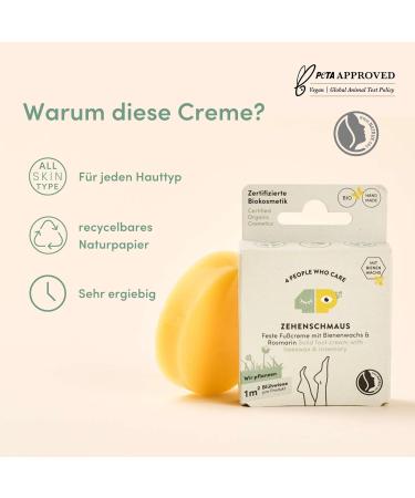 Fixed Organic Foot Cream with Beeswax & Shea Butter | Toe Feast by 4peoplewhocare - KO Foot Care with Rosemary & Eucalyptus (40g Refill) - Buy Online on SooperMarket.com