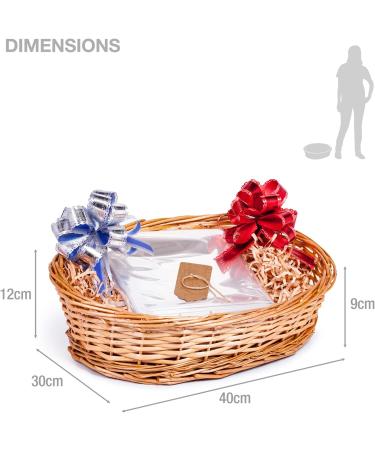 DIY Wicker Gift Hamper Kit - Oval Basket for Christmas, Weddings, Baby Showers - Natural - Buy Online on SooperMarket.com