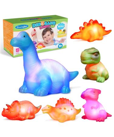 Tesoyzii Bath Toys Gifts for 1 2 3 4 5 Year Old Boys Light Up Bath Toys Dinosaur Toys for Boys Toys age 1-5 Birthday Gifts for Kids Sensory Toys for Autism Colorful