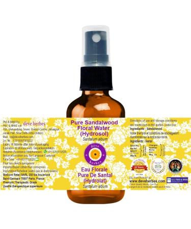 Deve Herbes Pure Sandalwood Floral Water (Hydrosol) (Santalum Album) Natural Therapeutic Grade for Skin - 100ml (3.38 oz) 100ml (3.38 oz) Sandalwood Floral Water - Buy Online on SooperMarket.com