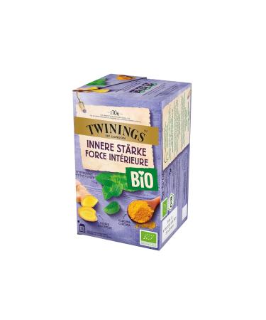 Buy Twining Organic Inner Strength Herbal Tea - Strong Peppermint Ginger & Turmeric Blend | 20 Teabags 40g | International Shipping Available - Buy Online on SooperMarket.com