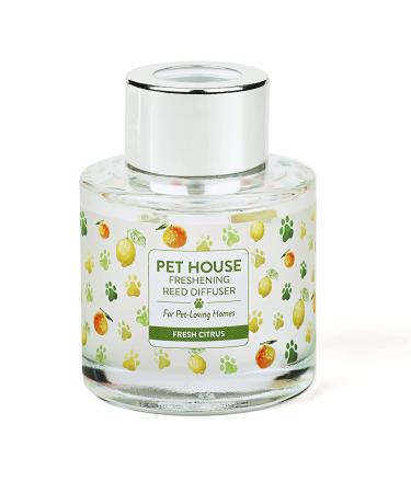Pet House Reed Diffuser - Long Lasting Eco-Friendly Scented Oil Set - Fresh Citrus Scent - Non-Toxic Pet Odor Eliminator for Home - Buy Online on SooperMarket.com