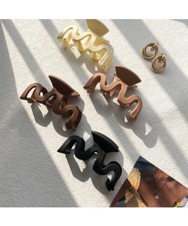 Bmobuo 4PCS Wavy Neutral Hair Clips | Matte Claw Clips for Thick & Thin Hair | Medium Hair Clips for Women - Hair Accessories - Buy Online on SooperMarket.com