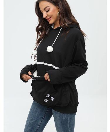 Erbacan Pet Carrier Hoodie-Cat Pouch Sweatshirt- Kangaroo Breathable Unisex Hoodie Medium Black - Buy Online on SooperMarket.com