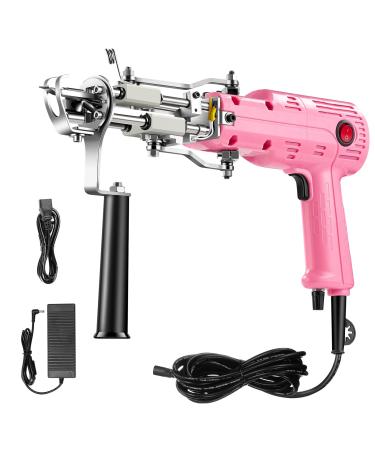 Tufting Gun  200W UpgradeCarpet Weaving Machine  2 in 1 Cut and Loop Pile Electric Tufting Gun  High Speed Rug Gun  7-21mm Adjustable Pile Height  Hand Tufting Gun for Handmade DIY  Beginners (Pink)