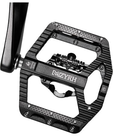 Black MZYRH MTB Mountain Bike Pedals with Cleats - Dual Function SPD Compatible, Sealed Clipless Aluminum, 3 Bearings - 9/16 Platform - Buy Online on SooperMarket.com