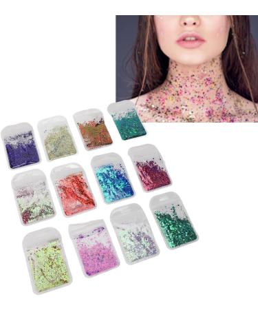 12 Colors Chunky Holographic Body Glitter Gel - Face Nail Art & Halloween Sparkles - Buy Online on SooperMarket.com