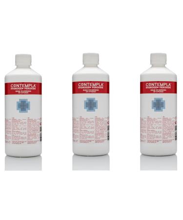 Hydrogen Peroxide CONTEMPLA H2O2 Hydrogen Peroxide 3 Percent 3% 10 Vols 500ml | Pack of 3