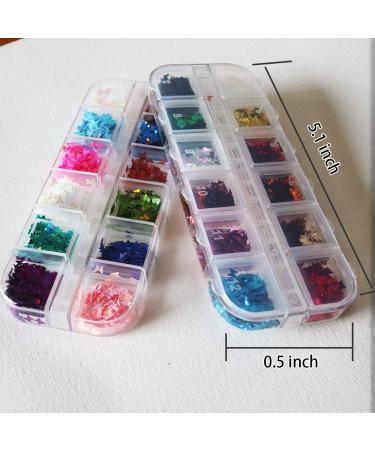 24 Color/Set 3D Butterfly Nail Art Glitter Sequins - Colorful Sparkle Sticker Decals for Manicure - Buy Online on SooperMarket.com