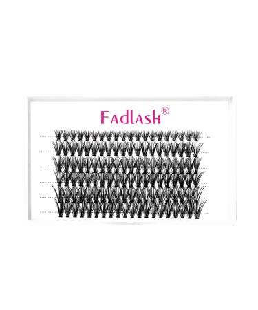 Individual Lashes Fadlash Cluster Eyelashes Extension 30 Root 0.07mm D Curl 14mm Single Length Eyelashes Individual Cluster Lashes Self-Application DIY Lashes Extensions 14mm 30D-0.07-D