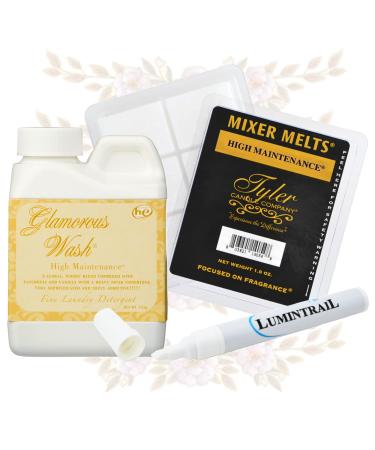 Tyler Diva Glamorous Wash Laundry Detergent (4 oz.) Bundle with Tyler Diva Mixer Melts and Lumintrail Stain Remover Pen - Perfect Diva Gift Pack Scented Bundle - Skin Sensitive Laundry Detergent