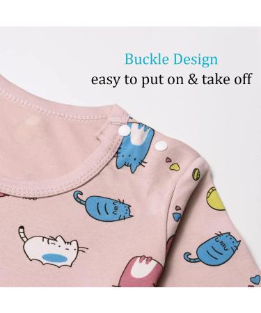 YANWANG 100% Cotton Baby Pajamas Set | Long Sleeve Sleepwear (1-2 Years) | Pink Cat Design - Buy Online on SooperMarket.com