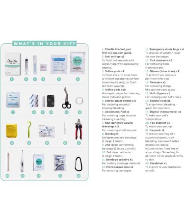 Vet Approved Dog First Aid Kit - Premium Supplies for Emergencies: Thermometer, Bandages, Nail Clippers, Tick Removers & More - Buy Online on SooperMarket.com