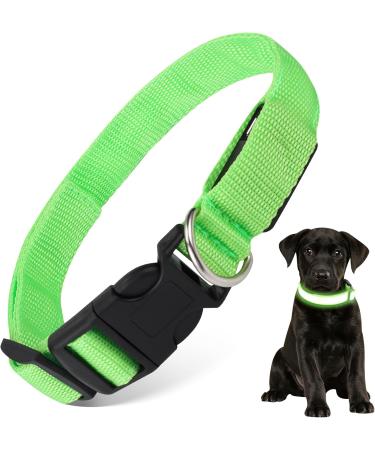 Jostift Luminous Elbe Rechargeable LED Dog Collar - Waterproof & Adjustable for Small/Medium Dogs - Super Bright with 3 Lighting Modes (Green) - Buy Online on SooperMarket.com