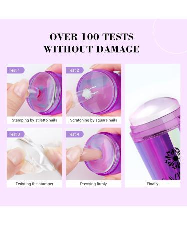 Saviland French Nail Stamper - 14PCS Silicone French Tip Stamp Kit - Purple Nail Stamper Set for French Manicure - Nail Tech Supplies Gift for Women - Buy Online on SooperMarket.com